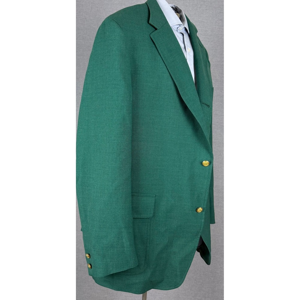 Brooks Brothers 346 Mens Green Blazer Gold Crest Buttons Made in USA 42L
